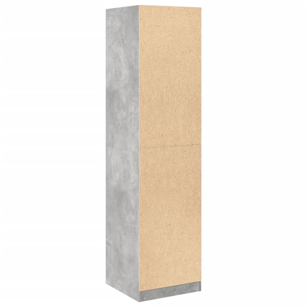 Garderobe Beton Grå 50x50x200 cm Træ Materiale