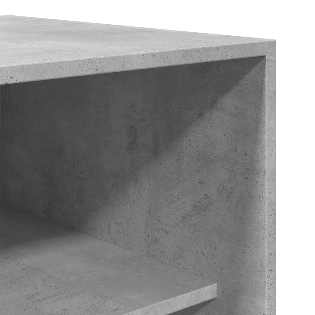 Garderobe Beton Grå 50x50x200 cm Træ Materiale