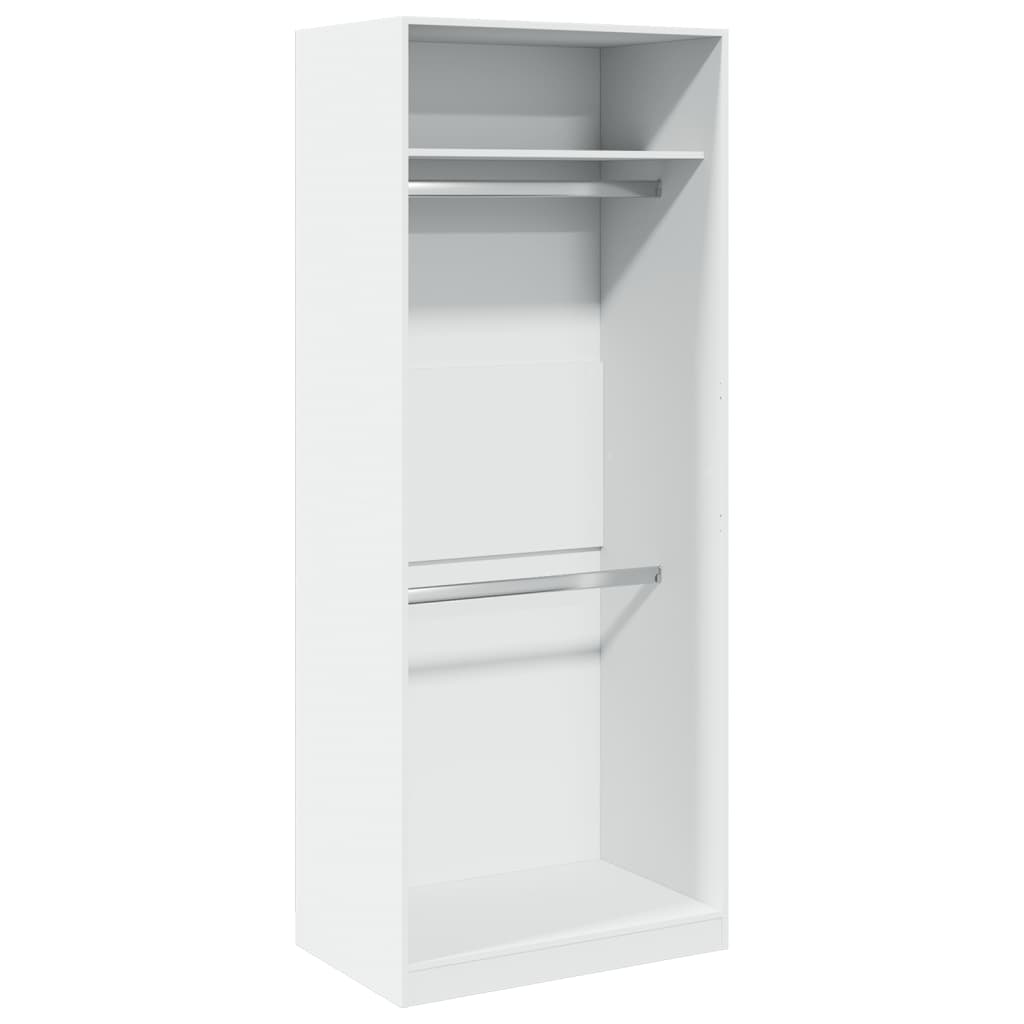 Garderobe Hvid 80x50x200 cm Træ Materiale