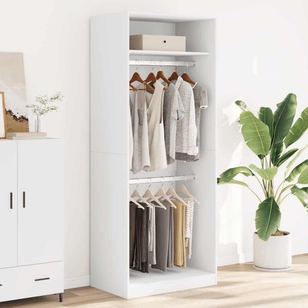 Garderobe Hvid 80x50x200 cm Træ Materiale