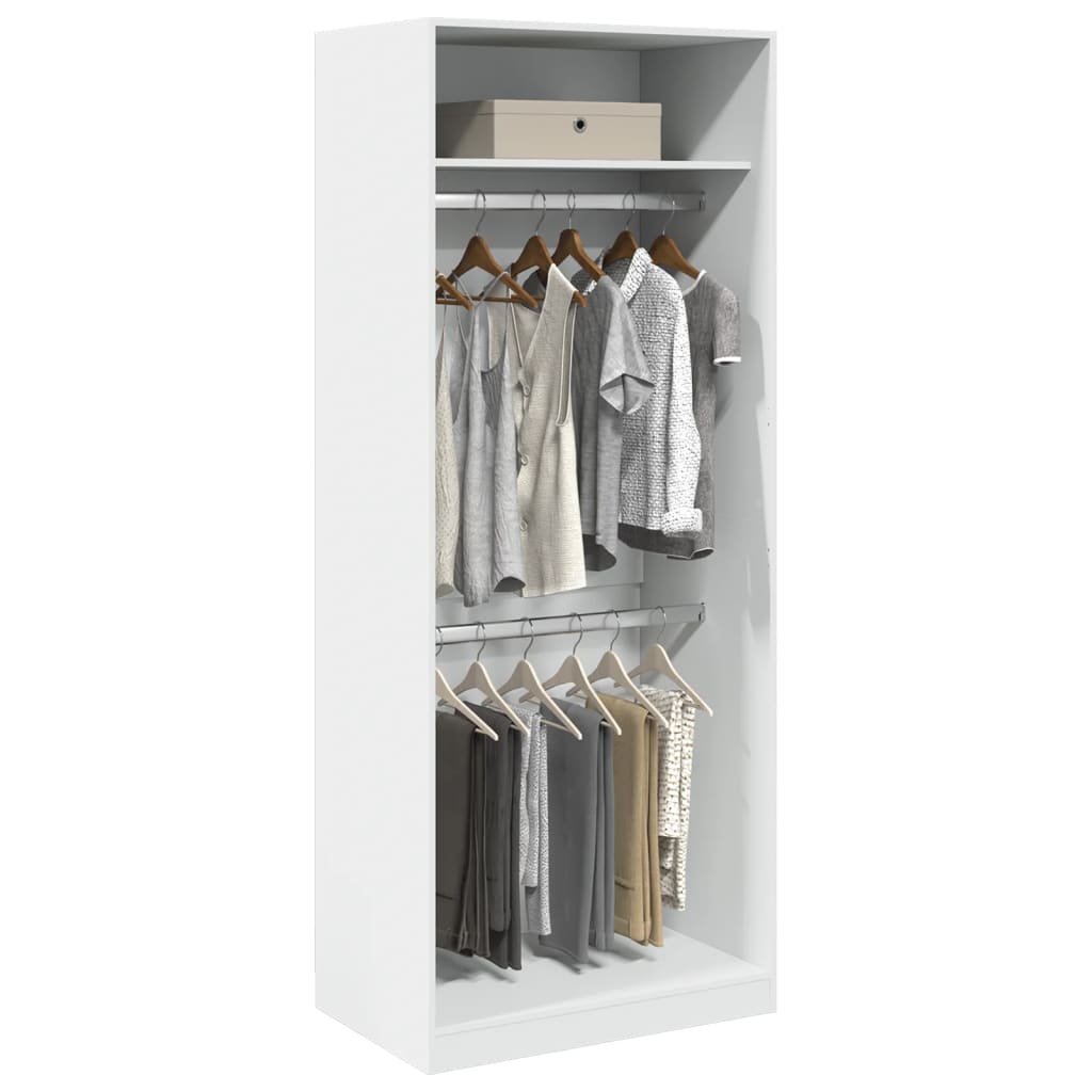 Garderobe Hvid 80x50x200 cm Træ Materiale