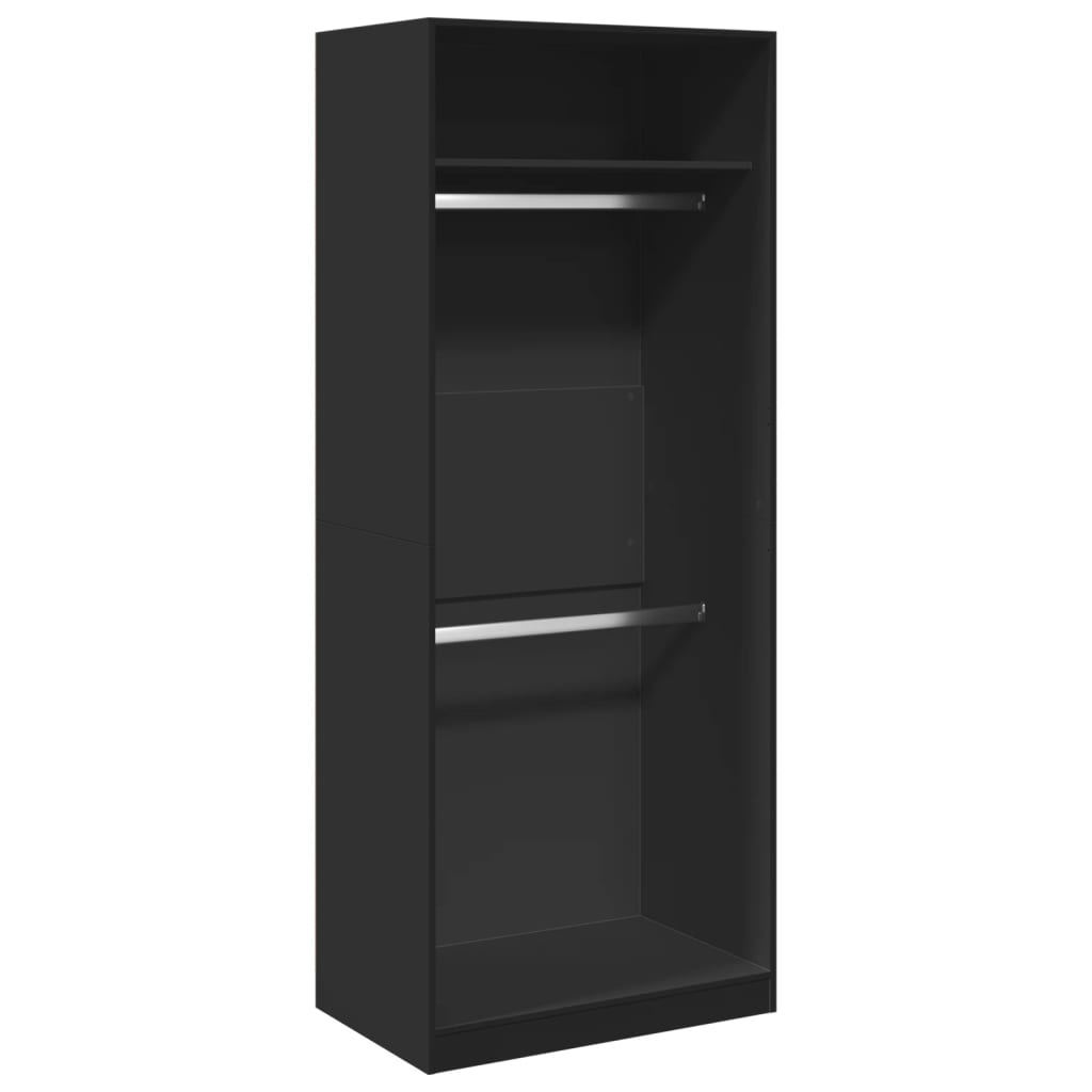 Garderobe Sort 80x50x200 cm Træ Materiale