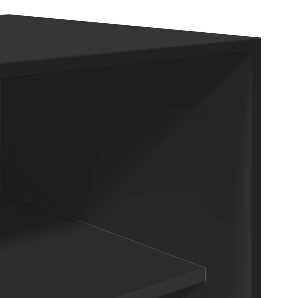 Garderobe Sort 80x50x200 cm Træ Materiale