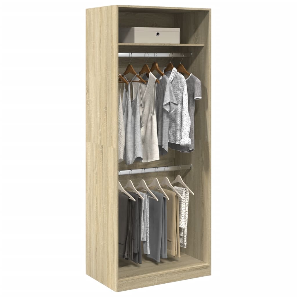 Garderobeskab Sonoma Eg 80x50x200 cm Træmateriale