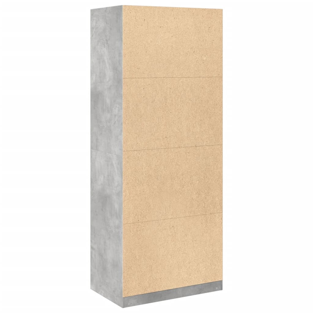 Garderobe Beton Grå 80x50x200 cm Træmateriale