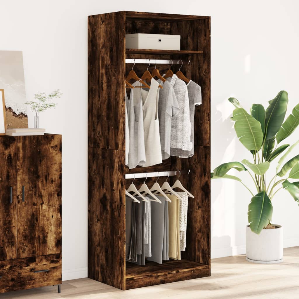 Garderobe røget eg 80x50x200 cm træmateriale
