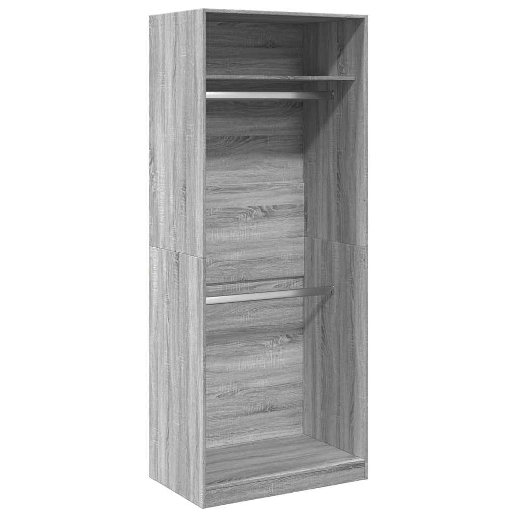 Garderobe Grå Sonoma 80x50x200 cm Træmateriale