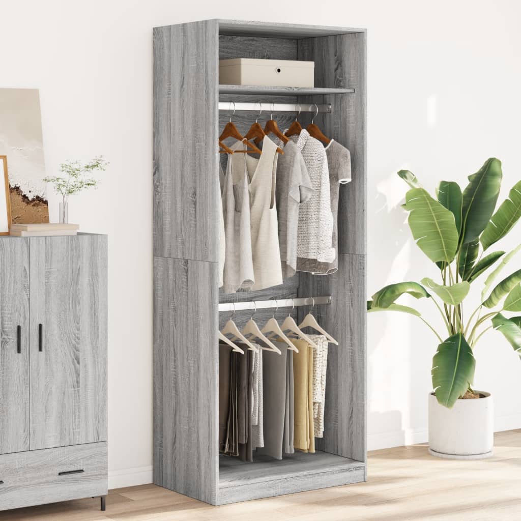 Garderobe Grå Sonoma 80x50x200 cm Træmateriale