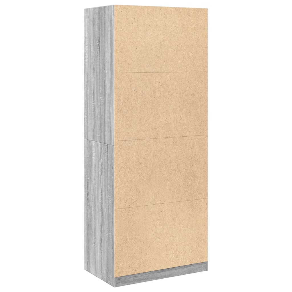 Garderobe Grå Sonoma 80x50x200 cm Træmateriale