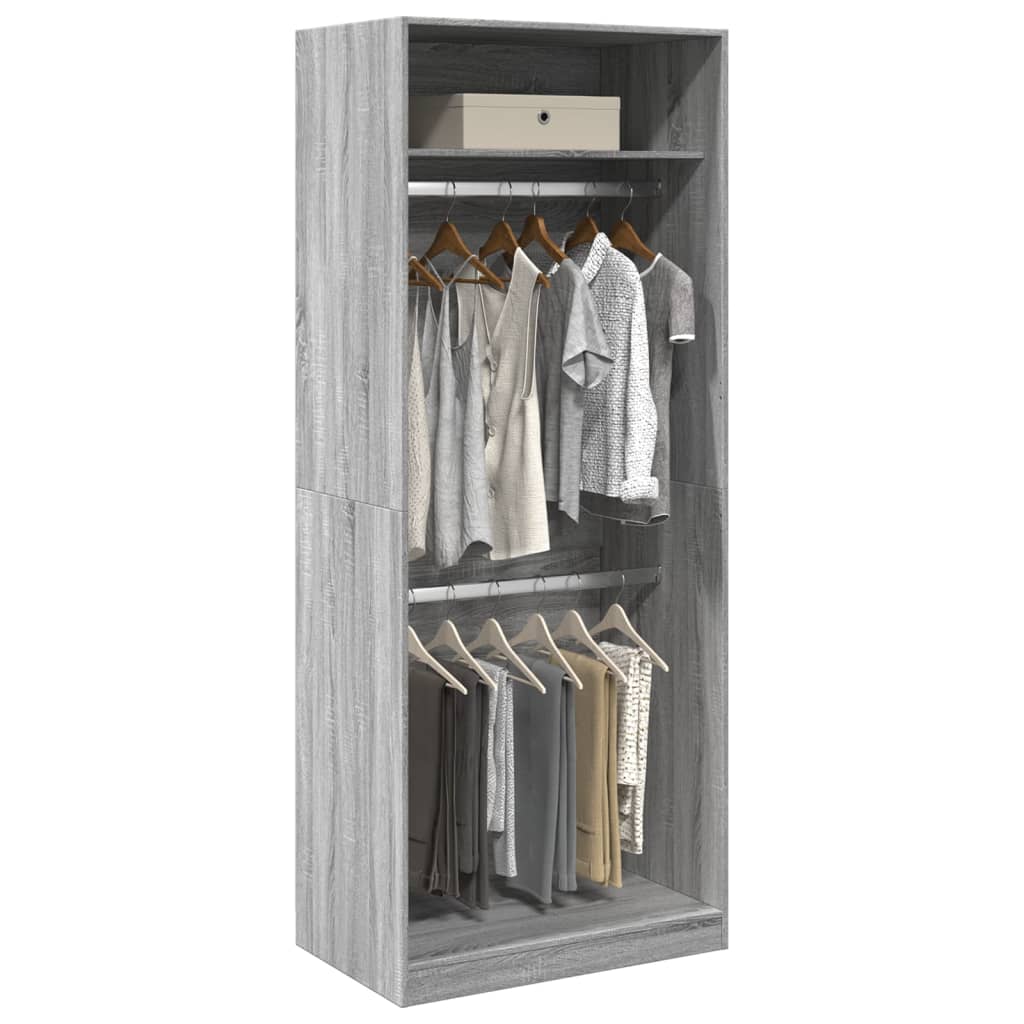 Garderobe Grå Sonoma 80x50x200 cm Træmateriale
