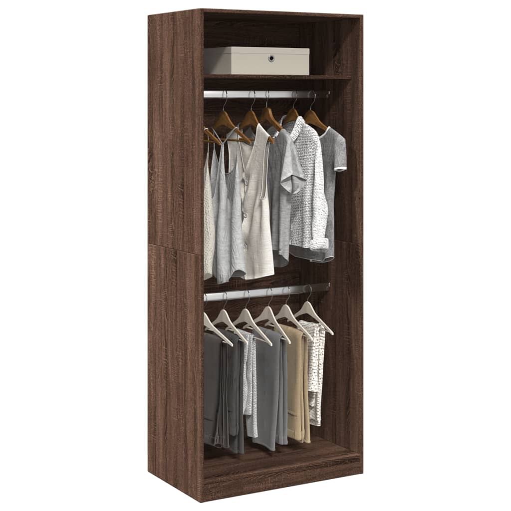 Garderobe Brun Eg Look 80x50x200 cm Træmateriale
