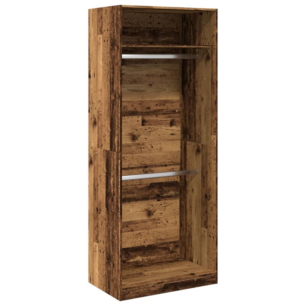 Garderobe gammelt træ look 80x50x200 cm træmateriale