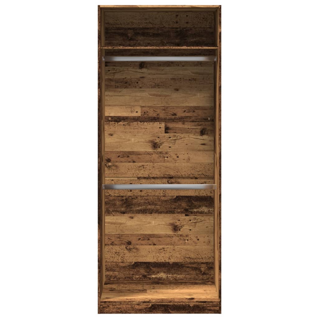 Garderobe gammelt træ look 80x50x200 cm træmateriale