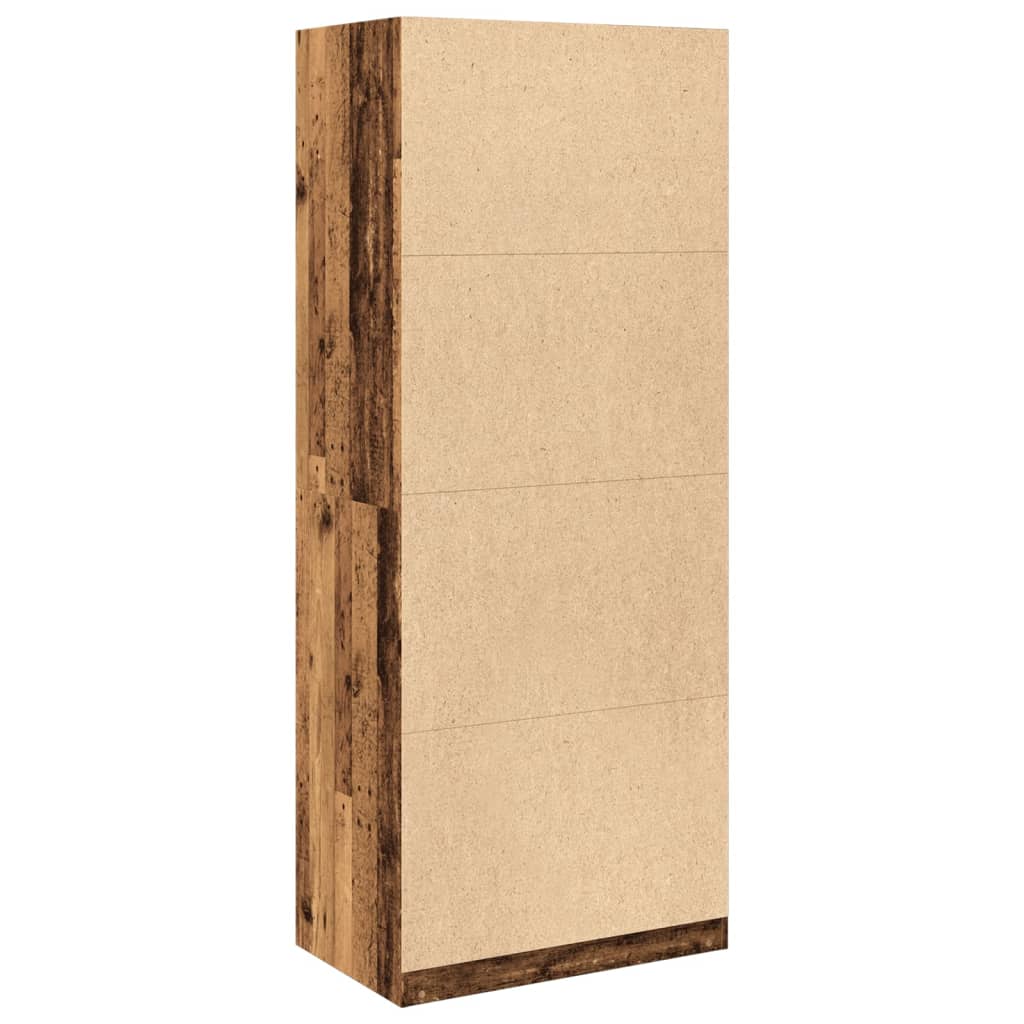 Garderobe gammelt træ look 80x50x200 cm træmateriale