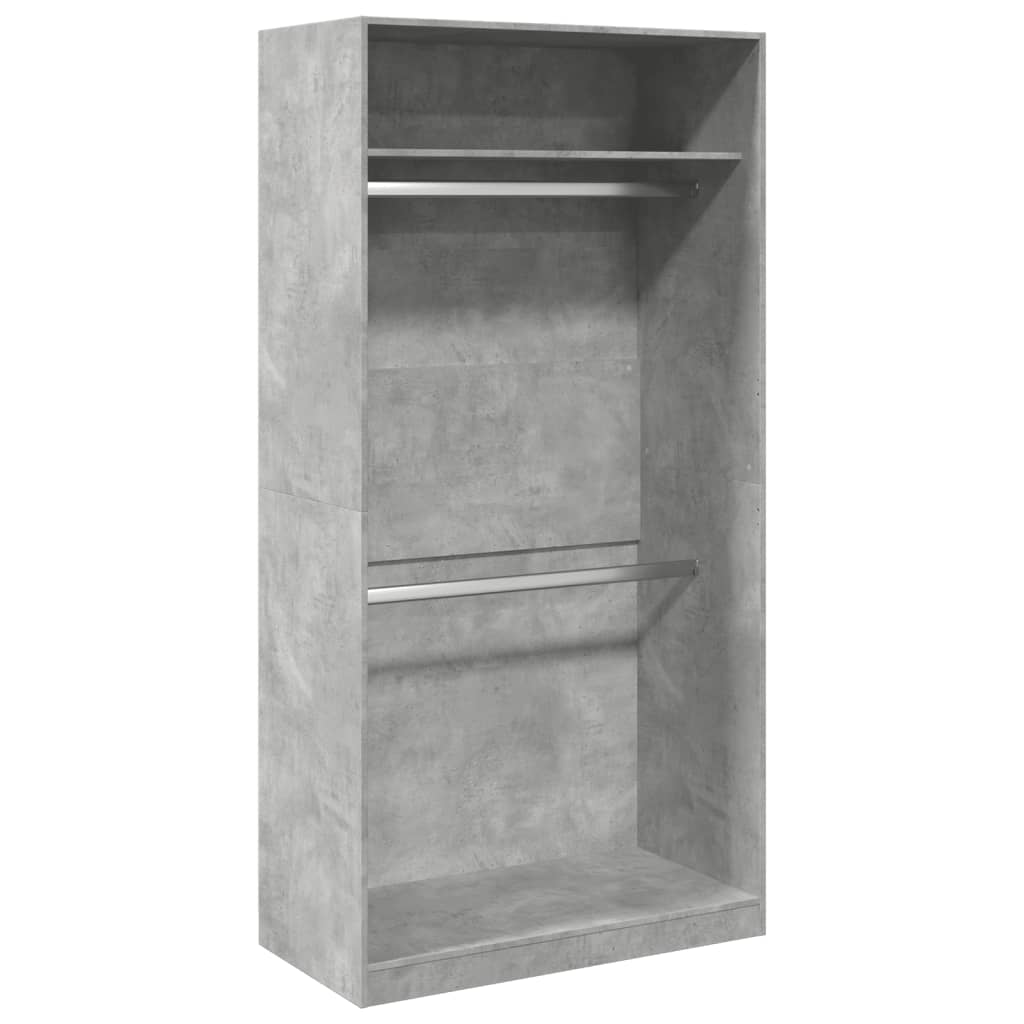 Garderobe Beton Grå 100x50x200 cm Træmateriale