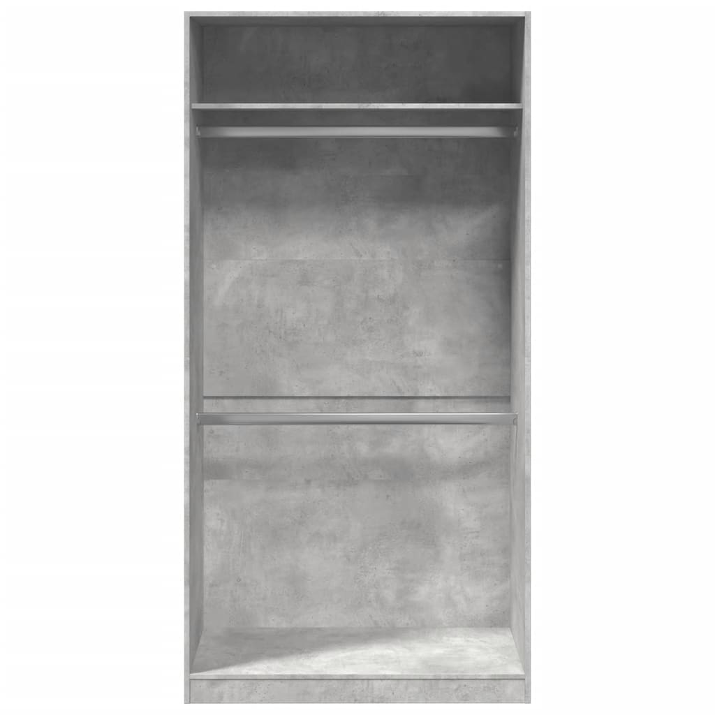 Garderobe Beton Grå 100x50x200 cm Træmateriale