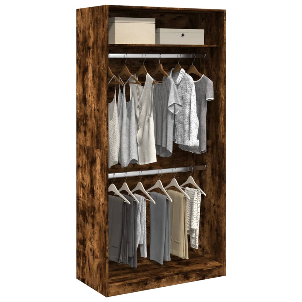 Garderobe røget eg 100x50x200 cm træmateriale