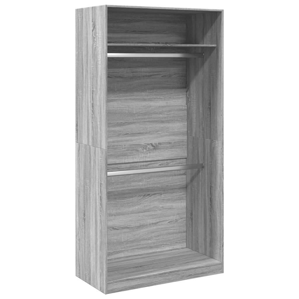 Garderobe Grå Sonoma 100x50x200 cm Træmateriale