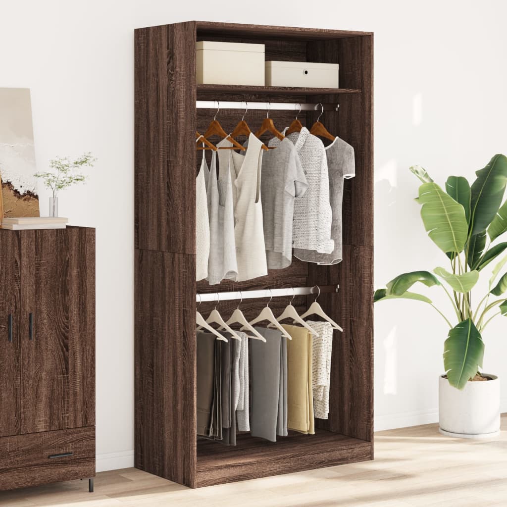 Garderobe Brun Eg Look 100x50x200 cm Træmateriale
