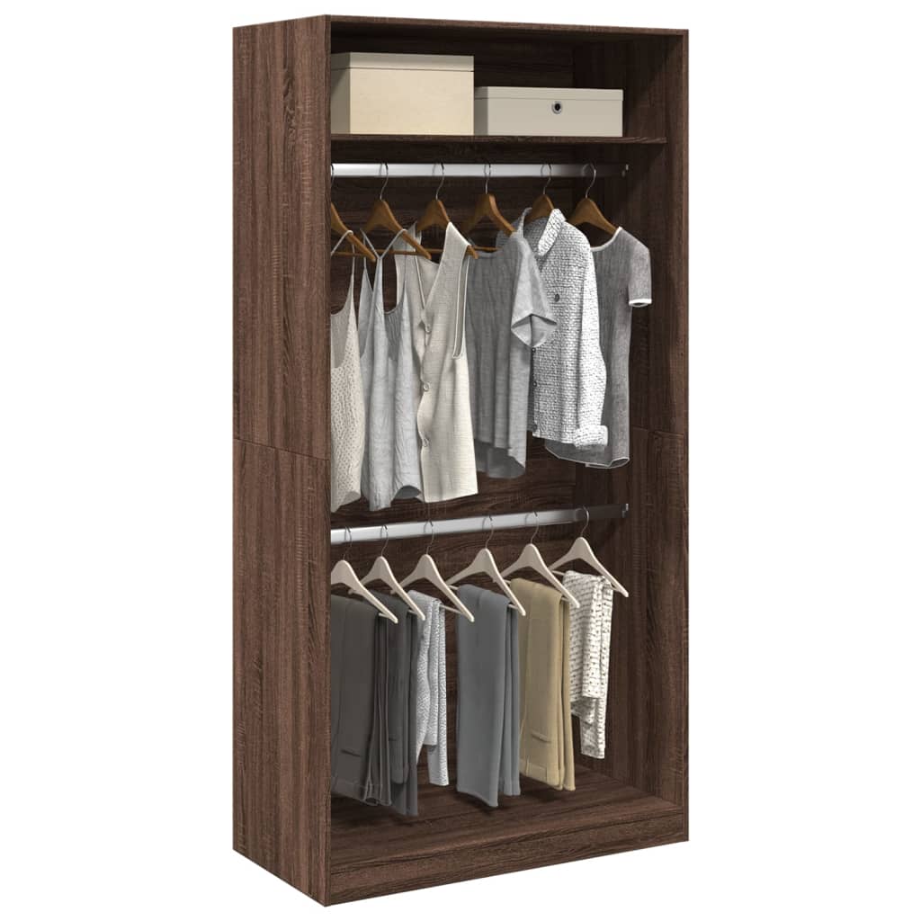 Garderobe Brun Eg Look 100x50x200 cm Træmateriale