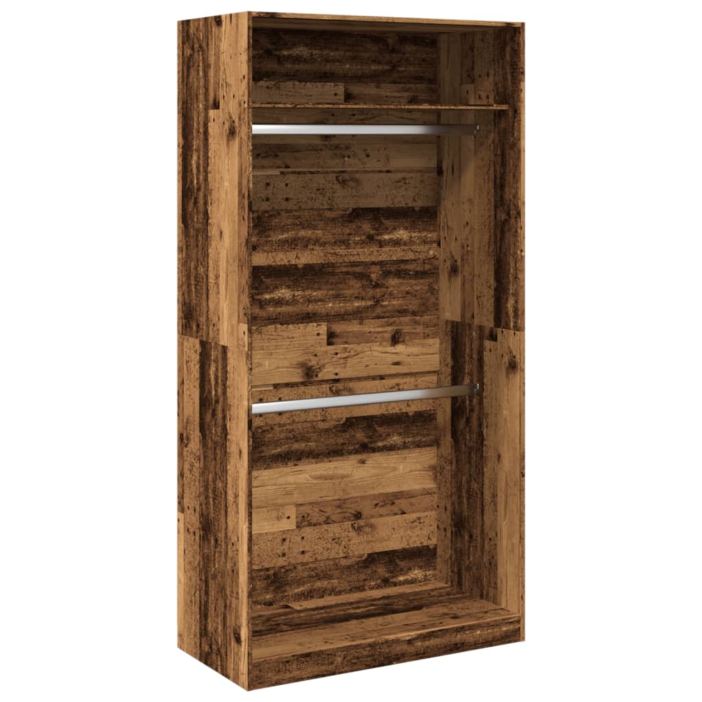 Garderobe gammelt træ look 100x50x200 cm træmateriale