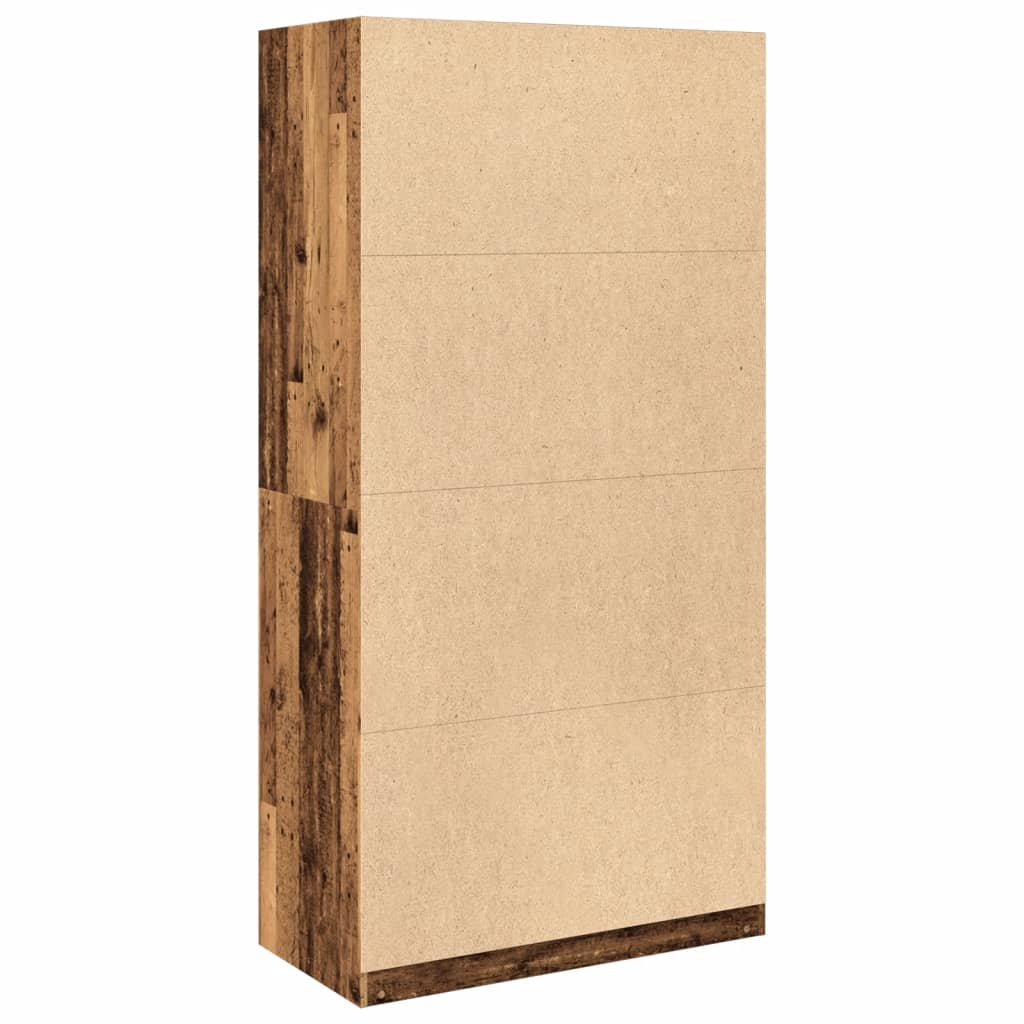 Garderobe gammelt træ look 100x50x200 cm træmateriale