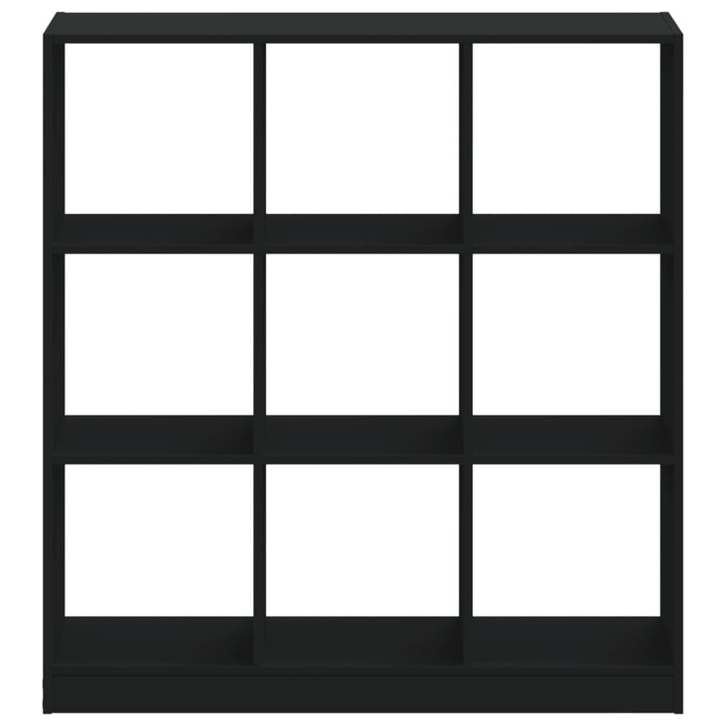 Bogreol Sort 102x32x108 cm Træmateriale