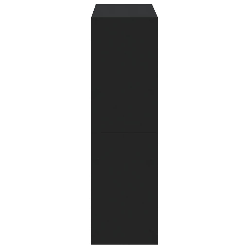 Bogreol Sort 102x32x108 cm Træmateriale