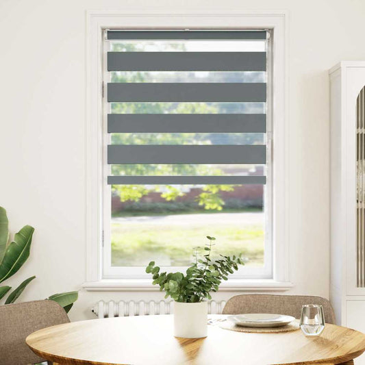 Doppelrollo Dunkelgrau 75x100 cm Stoffbreite 70,9 cm Polyester