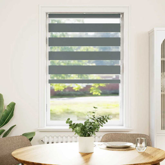 Doppelrollo Dunkelgrau 80x100 cm Stoffbreite 75,9 cm Polyester