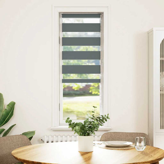 Doppelrollo Dunkelgrau 40x150 cm Stoffbreite 35,9 cm Polyester