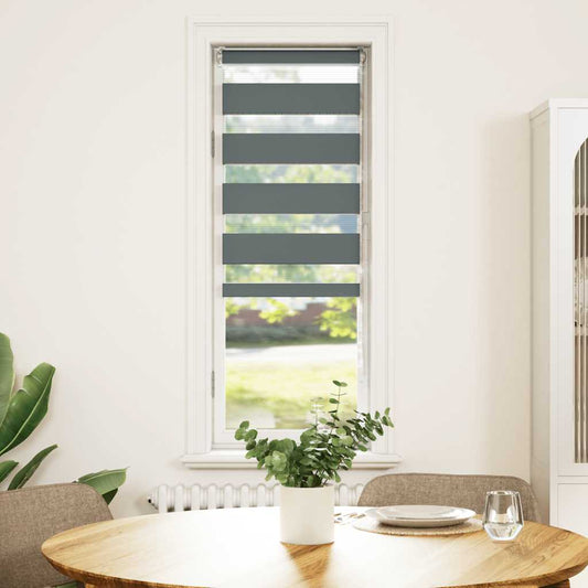 Doppelrollo Dunkelgrau 45x150 cm Stoffbreite 40,9 cm Polyester