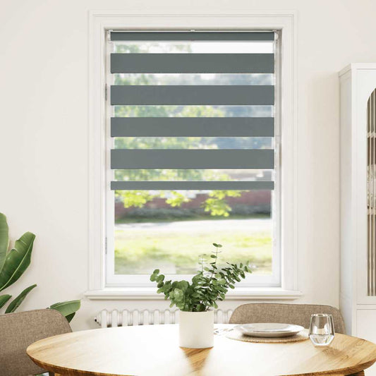 Doppelrollo Dunkelgrau 90x150 cm Stoffbreite 85,9 cm Polyester