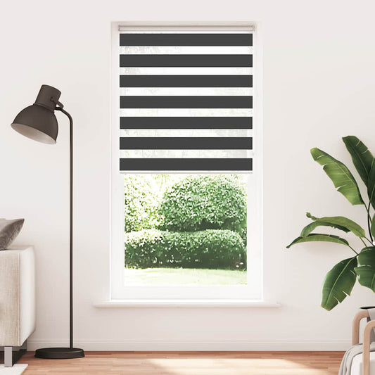 Doppelrollo Schwarz 105x230 cm Stoffbreite 100,9 cm Polyester