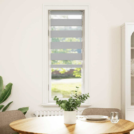 Doppelrollo Hellgrau 45x150 cm Stoffbreite 40,9 cm Polyester