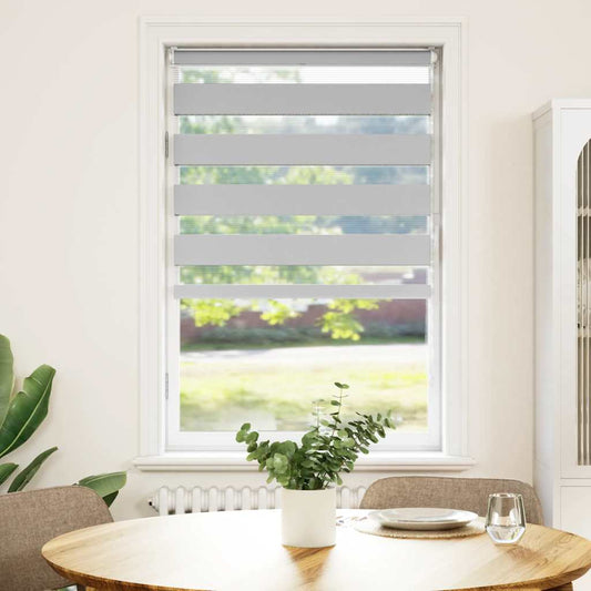 Doppelrollo Hellgrau 90x150 cm Stoffbreite 85,9 cm Polyester