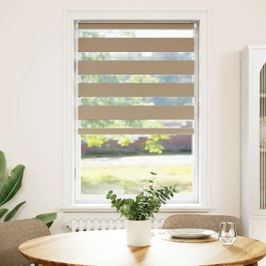 Doppelrollo Sandbraun 80x100 cm Stoffbreite 75,9 cm Polyester