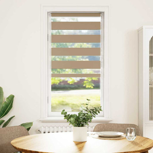 Doppelrollo Sandbraun 65x150 cm Stoffbreite 60,9 cm Polyester