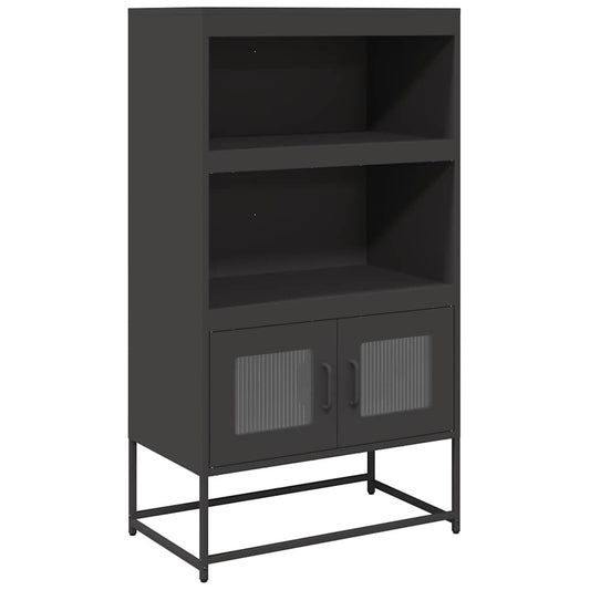 Highboard Schwarz 68x39x123 cm Stahl