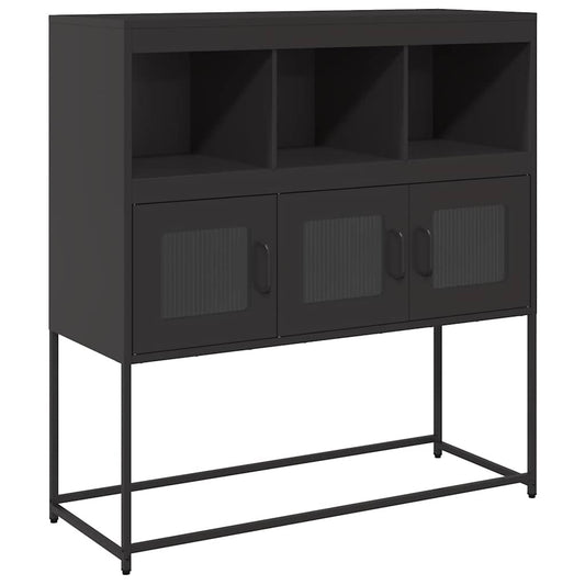 Sideboard Schwarz 100,5x39x107 cm Kaltgewalzter Stahl
