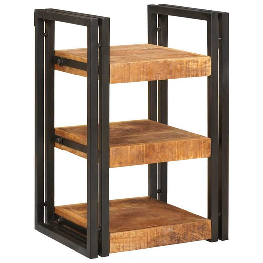 Nachttisch 2 pcs Braun und Schwarz Massivholz Mango