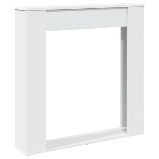 Kaminumrandung Weiß 100x20x100 cm Holzwerkstoff