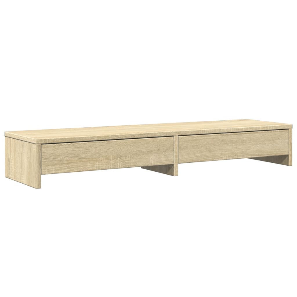Monitorstativ med skuffer Sonoma eg 100x27x15 cm