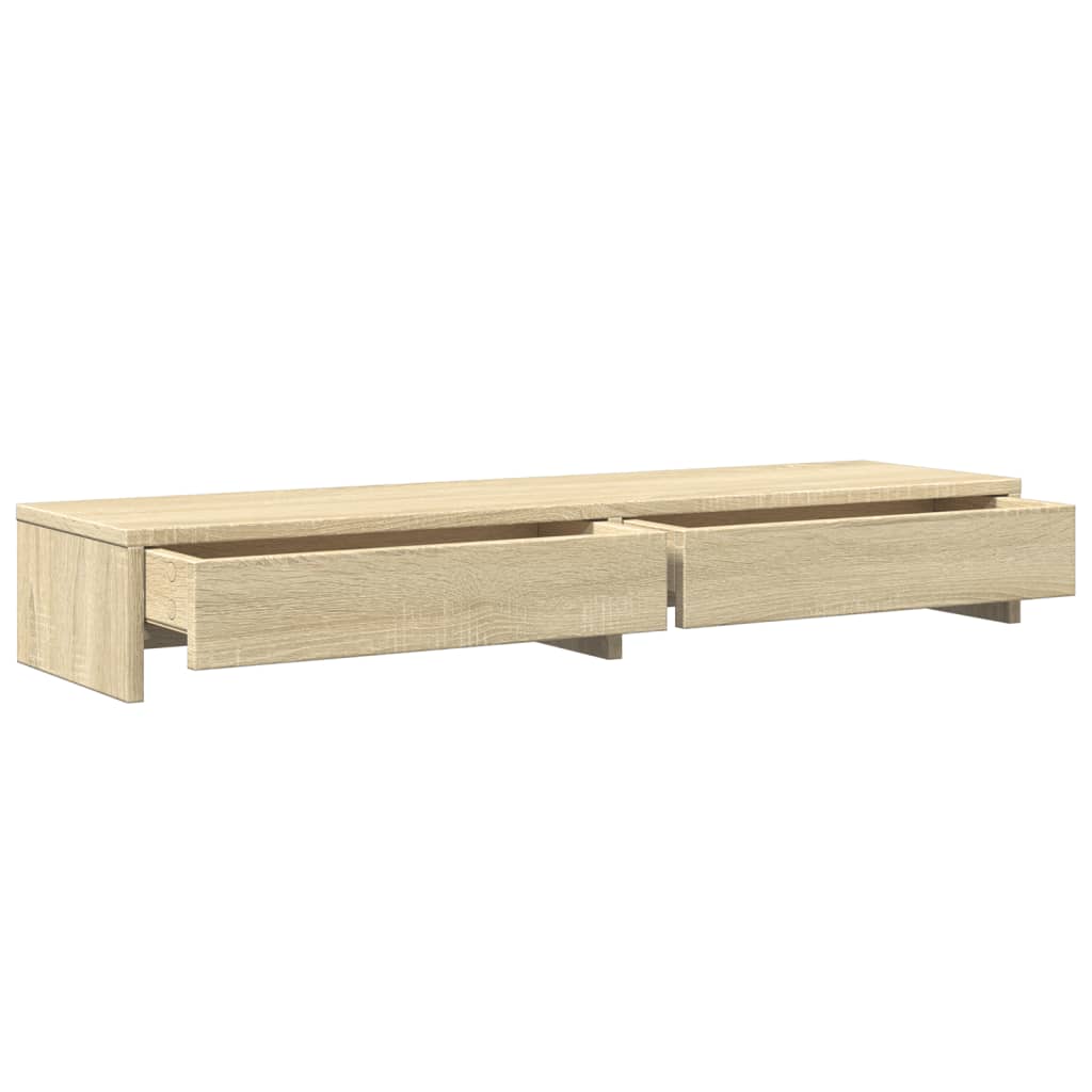 Monitorstativ med skuffer Sonoma eg 100x27x15 cm