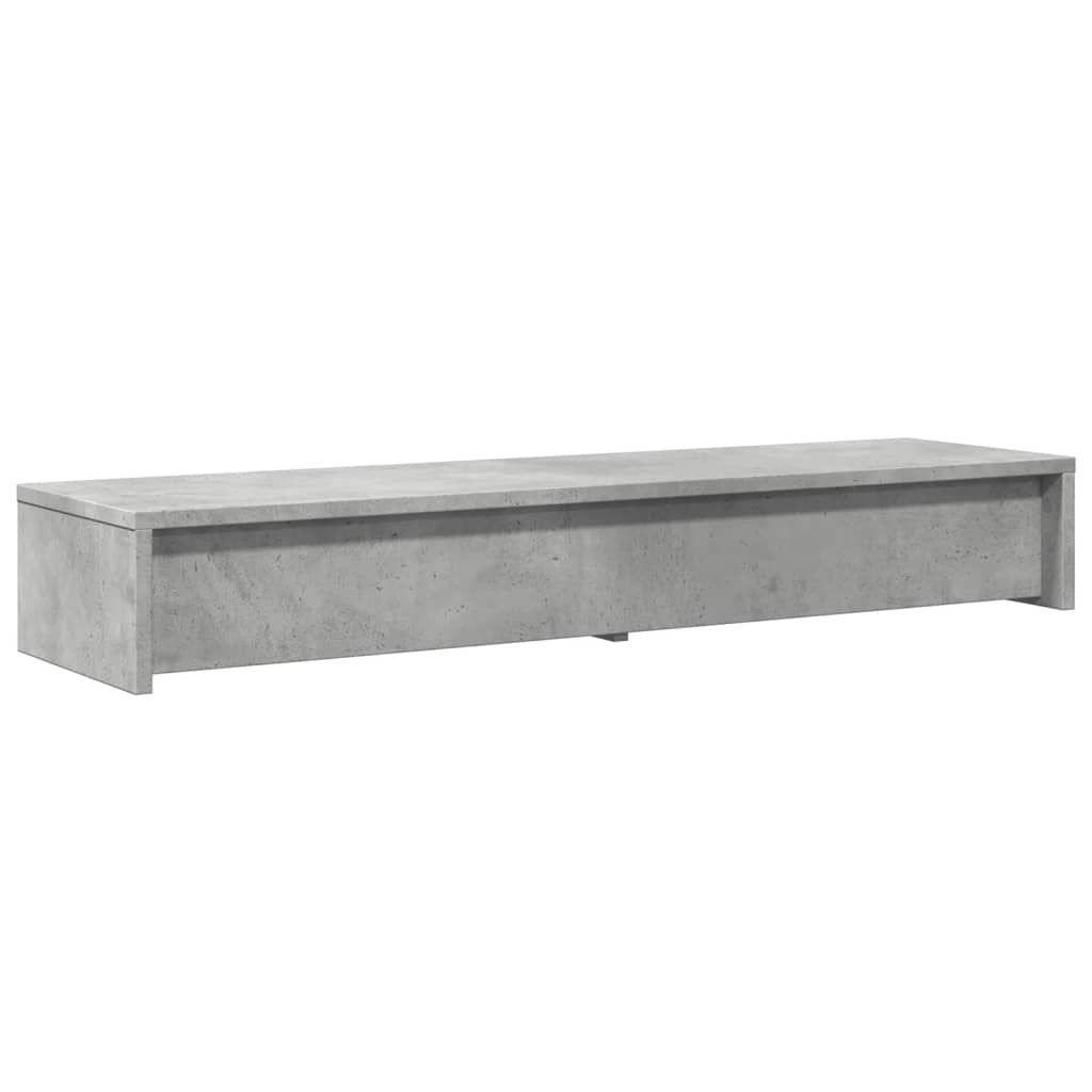 Monitorstativ med skuffer Betongrå 100x27x15 cm