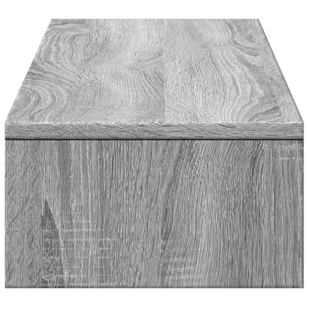 Monitorstativ med skuffer Grå Sonoma 100x27x15 cm