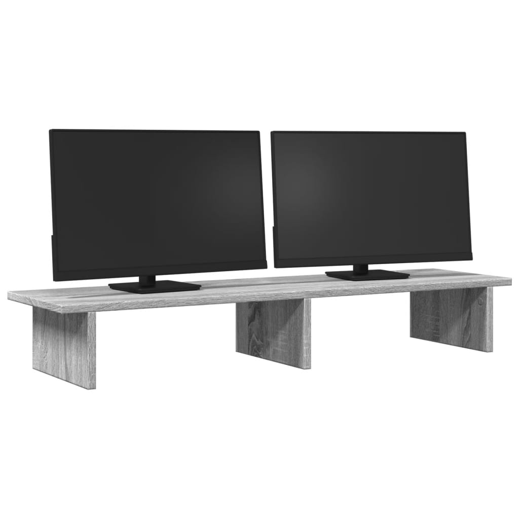 Monitorstativ Grå Sonoma 100x27x15 cm Træmateriale