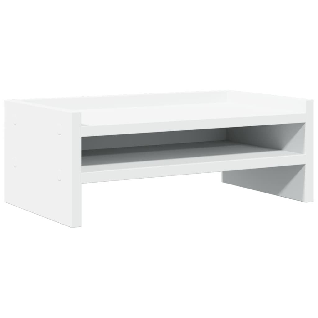 Monitorstativ Hvid 42x24x16 cm Træmateriale