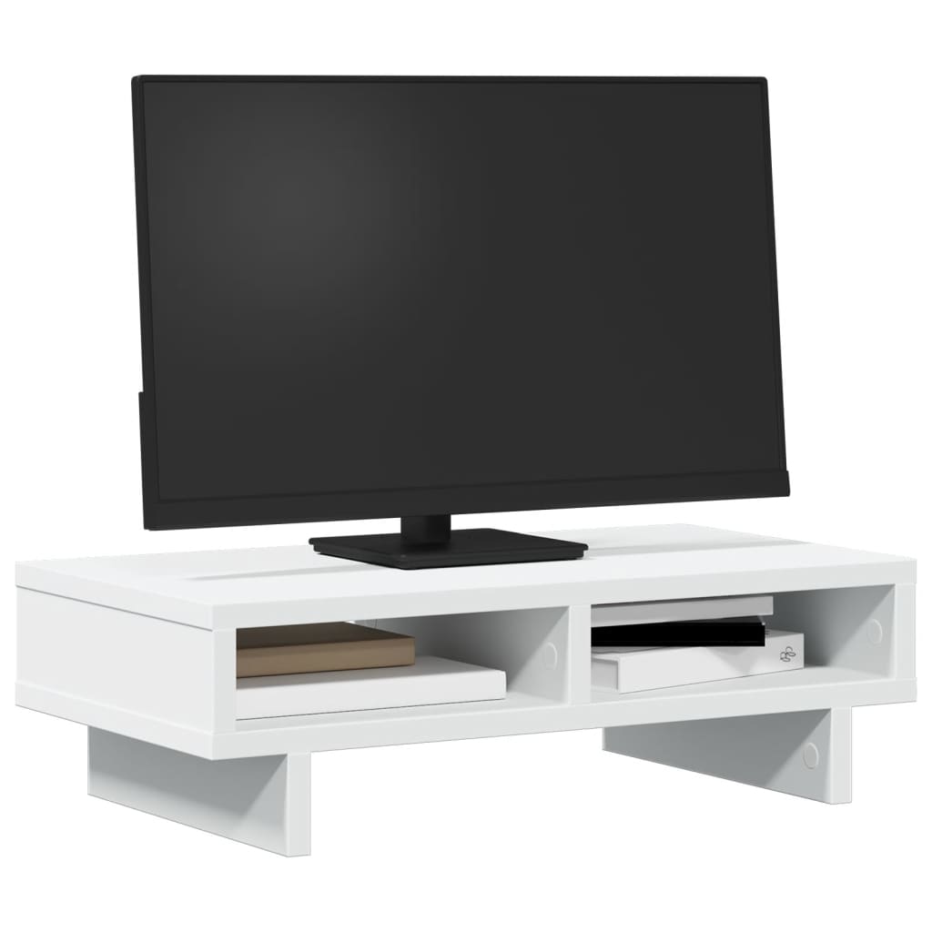 Monitorstativ Hvid 50x27x15 cm Træmateriale
