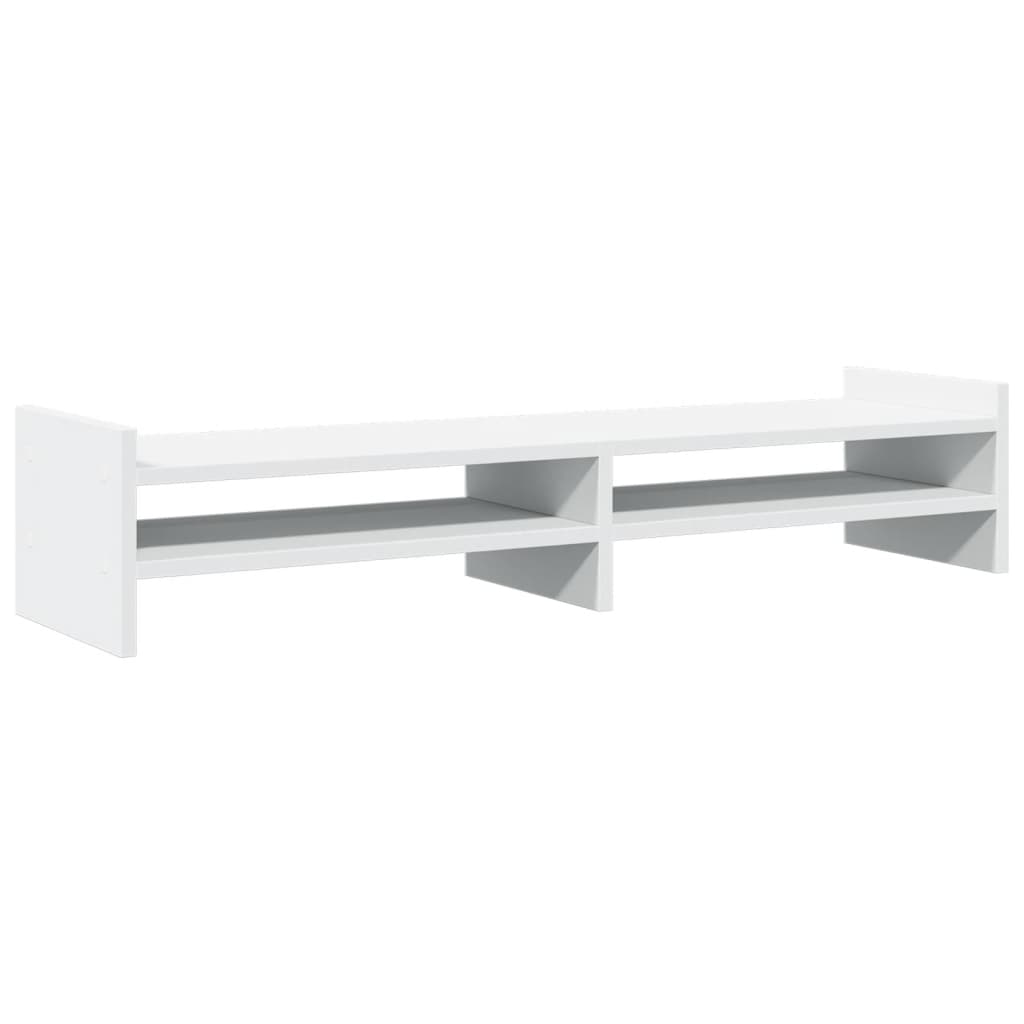 Monitorstativ Hvid 100x27x20 cm Træmateriale